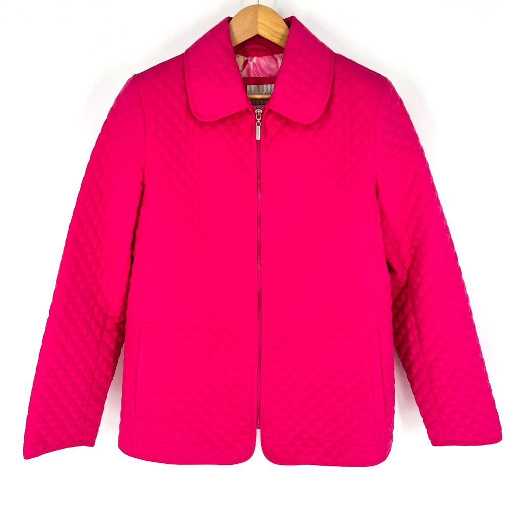 WHITE STAG Barbie Pink Quilted Jacket Coat Size L (12/14) Full Zip Collared